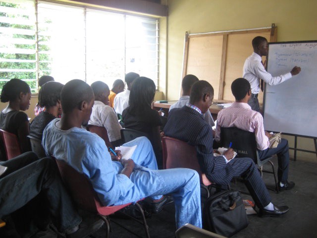 Teaching a class at The Speech Academy