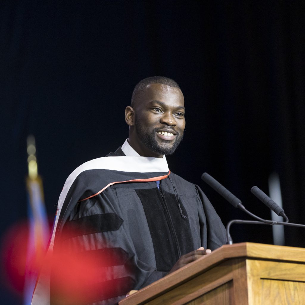 Delivering the Commencement Keynote Address at Macalester College's 2023 Commencement Ceremony